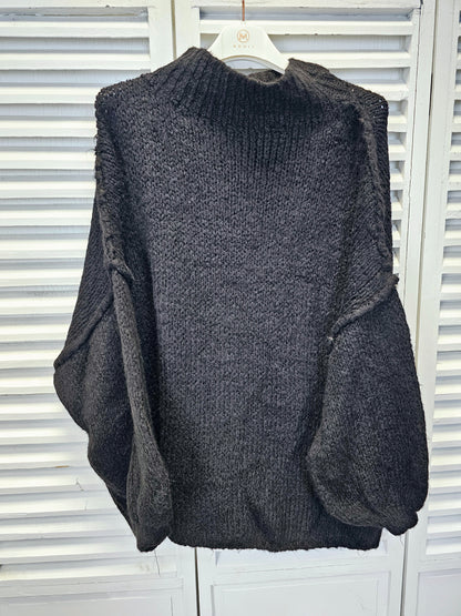 Strickpullover Oversize mit Stehkragen in verschiedenen Farben