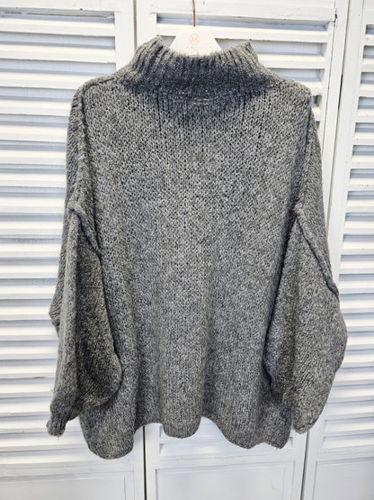 Strickpullover Oversize mit Stehkragen in verschiedenen Farben