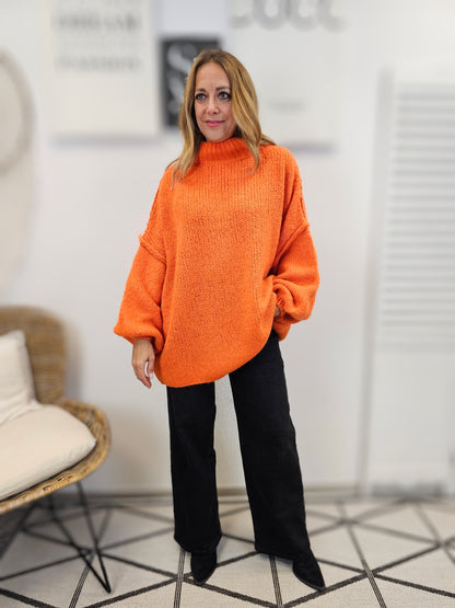 Strickpullover Oversize mit Stehkragen in verschiedenen Farben