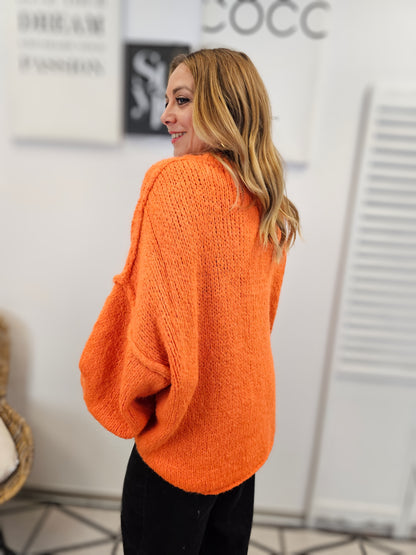 Strickpullover Oversize mit Stehkragen in verschiedenen Farben