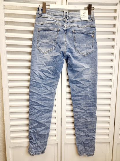 Jewelly Jeans mit Kristall- Herz-Schmuckknöpfen Jewelly JP-26354