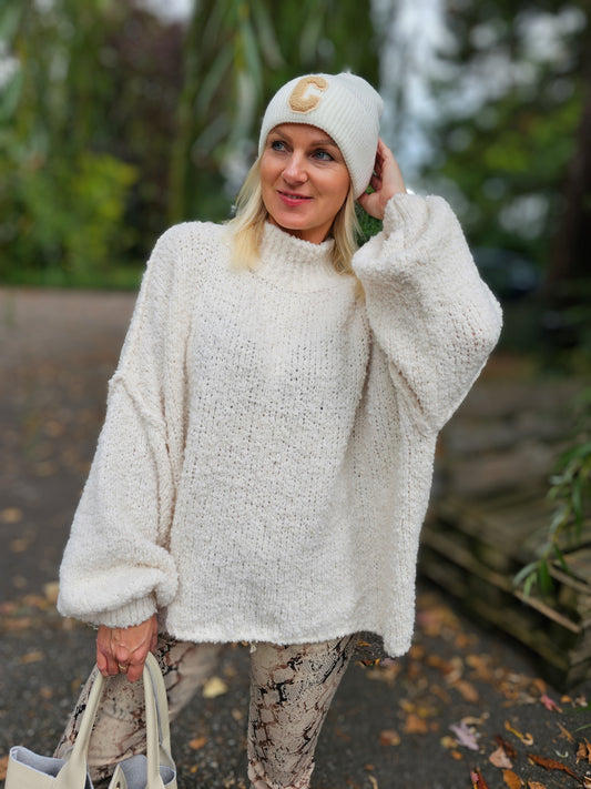 Strickpullover Oversize mit Stehkragen Mohair in verschiedenen Farben