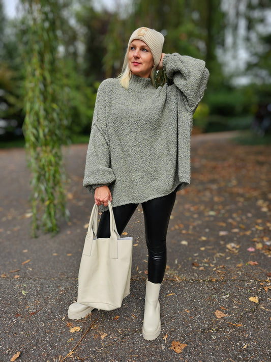 Strickpullover Oversize mit Stehkragen Mohair in verschiedenen Farben