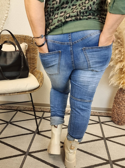 Helle Jeans Destroyed mit Nähten H8148