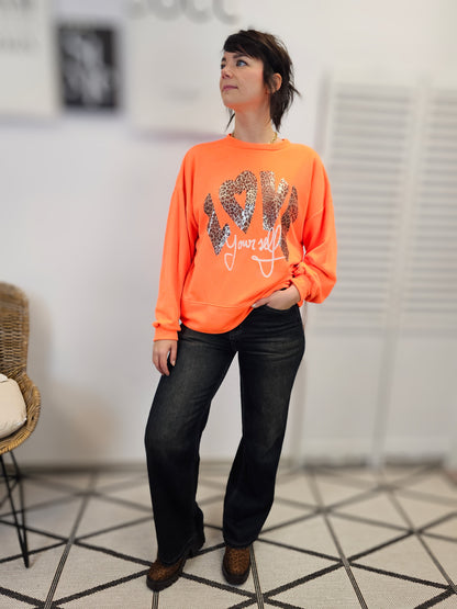 Sweater Neonorange Leo Love