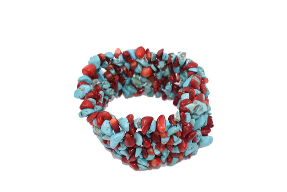 Edelsteinarmband aus farbveredelter Koralle  Megasale