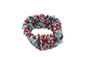 Edelsteinarmband aus farbveredelter Koralle