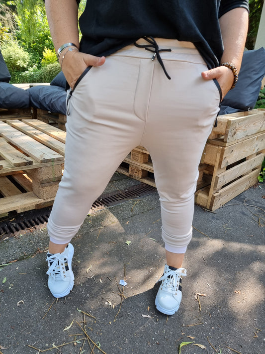 Edle Hose/Jogpants von ESVIVID in Beige nur noch L vorrätig