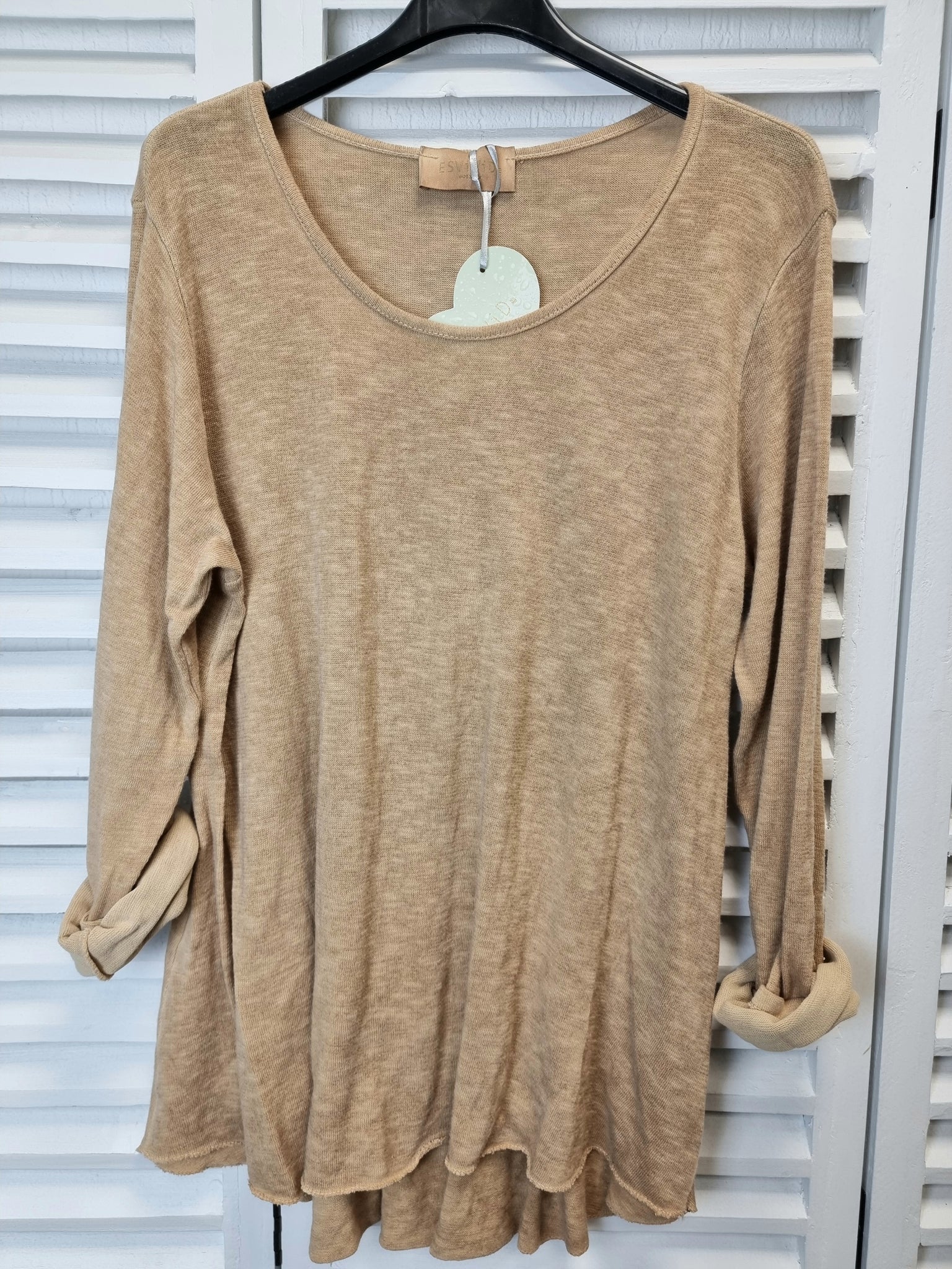 Shirt A-Linie Langarmshirt von Esvivid uni in vielen Farben