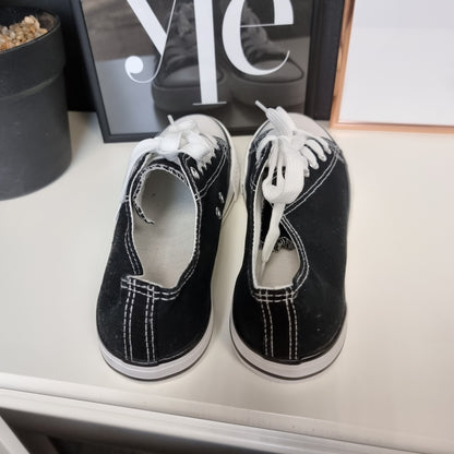 Damen Sneaker Canvas Stoff-Turnschuhe schwarz  Megasale