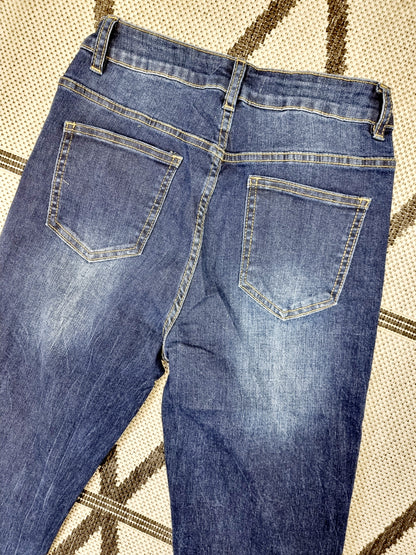 Elegante Jeans Bootcut Secret Season mit ausgefranstem Bein
