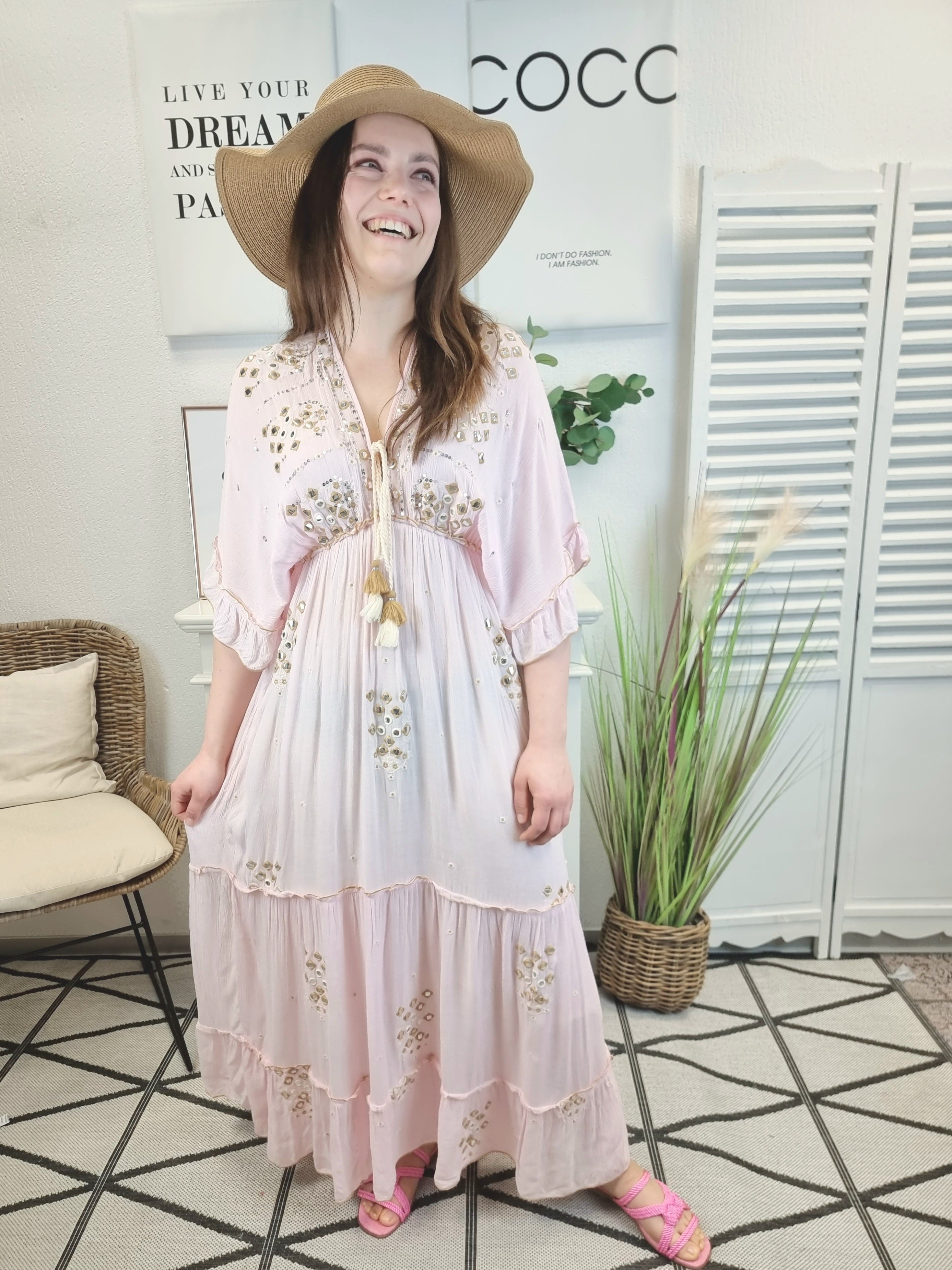 Boho kleid pink best sale