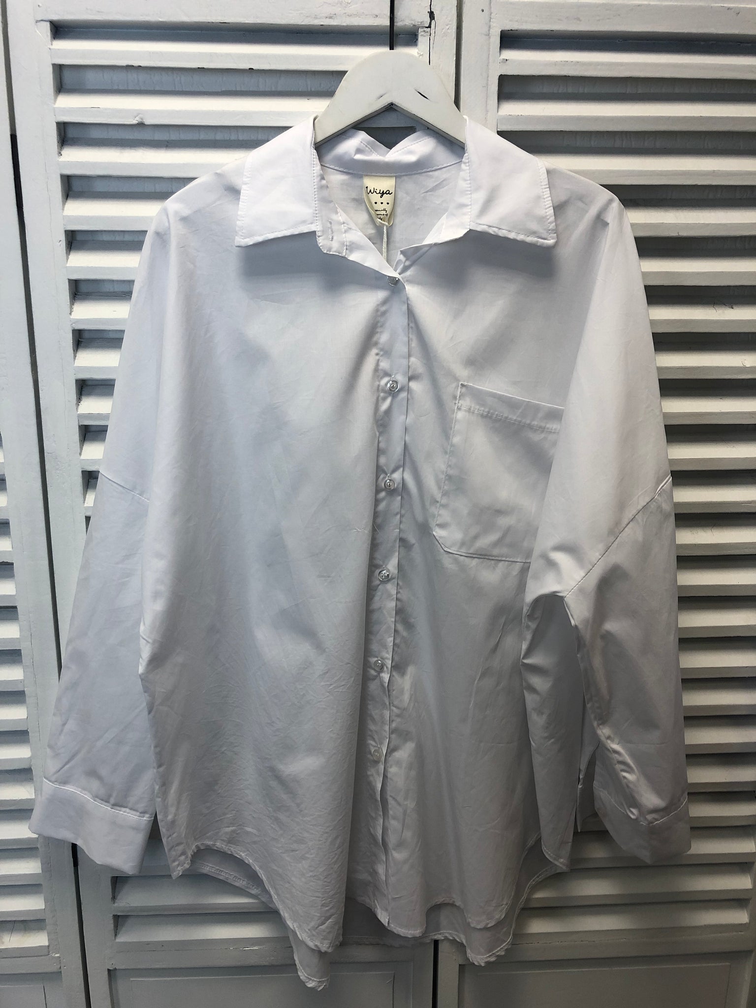 Oversized Baumwoll-Bluse WIYA in weiß