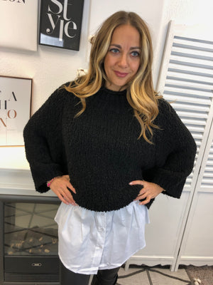Blusenverlängerung Fakebluse mit Knöpfen in verschiedenen Farben